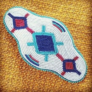 Large Southwest Native American beaded barrette